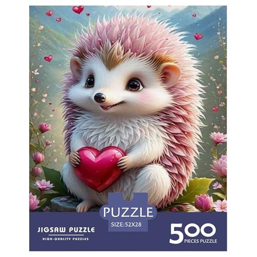 500-teiliges süßes Igel-Puzzle für Erwachsene, Puzzle, Puzzle für Erwachsene, einzigartige Heimdekoration und Geschenke, 500 Teile (52 x 38 cm) von aaaaab