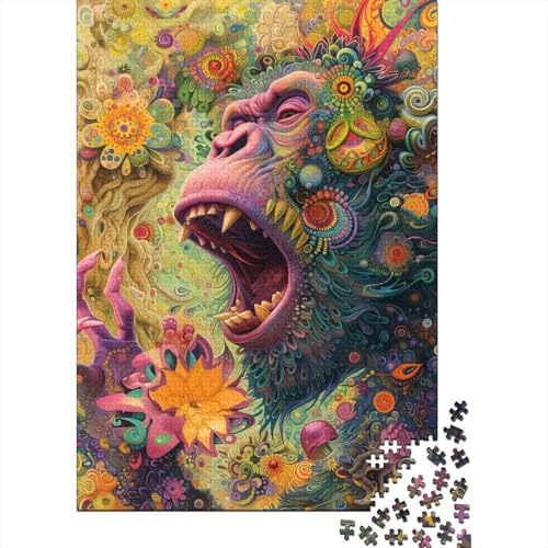 Animal Art Monkey Puzzle Relax Challenge Toy Premium-Puzzle aus Karton für Erwachsene und Kinder, Ostergeschenke, 70 x 50 cm, 1000 Teile von aaaaab