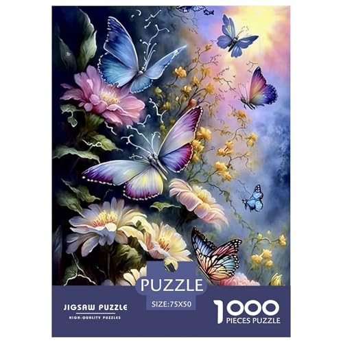 Art Butterfly Holzpuzzle 1000 Teile Puzzle für Erwachsene Lernspiel Herausforderung Spielzeug Heiligabend Geschenke 1000 Stück (75x50cm) von aaaaab