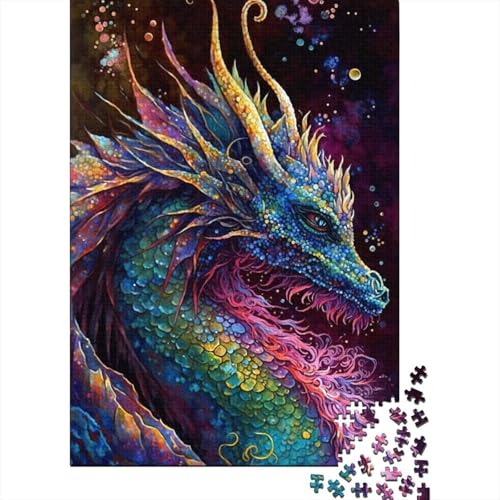 Art Dragon 1000-teiliges Puzzle für Erwachsene, kreatives rechteckiges Puzzle, Geschenk für Kinder, Puzzlespiel, Denksportaufgaben, Spielzeug, 1000 Stück (75 x 50 cm) von aaaaab