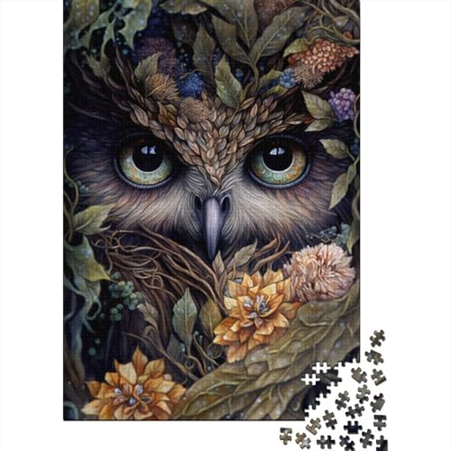 Art Eulengesichts-Puzzle 1000 Teile Puzzlespiel für Kinder und Holzpuzzle Lernspielzeug Exquisite 1000 Teile (75 x 50 cm) von aaaaab