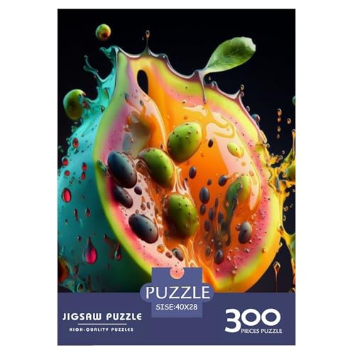 Art Exotic Fruit 300-teiliges Holzpuzzle für Erwachsene, Puzzle, Lernspiel, Herausforderungsspielzeug, 300 Stück (40 x 28 cm) von aaaaab