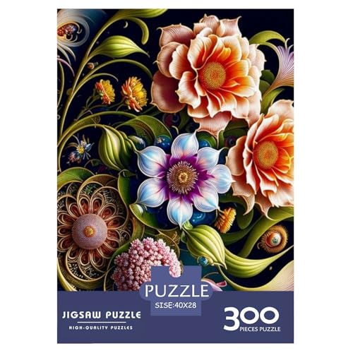 Art Flowers Holzpuzzle, 300-teiliges Puzzle für Erwachsene, Lernspiel, Herausforderungsspielzeug, 300 Teile (40 x 28 cm) von aaaaab