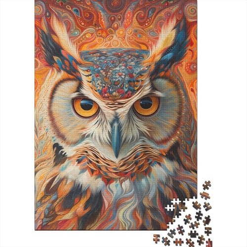 Art Owl Puzzle, freundliche Materialien, 100% recycelte Pappe, Puzzle für Frauen und Männer, einzigartiges Geschenk, 70 x 50 cm/1000 Teile von aaaaab