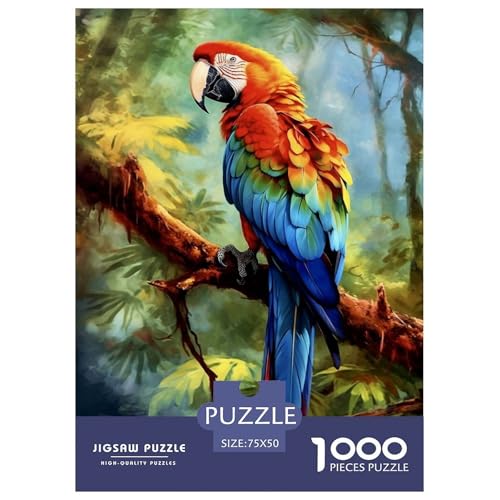 Art Parrot Holzpuzzle 1000 Teile Puzzle für Erwachsene Lernspiel Herausforderung Spielzeug Heiligabend Geschenke 1000 Stück (75x50cm) von aaaaab