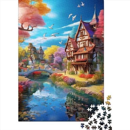 Berghütten-Puzzle-Spielzeug, Lernspiel, Premium-Karton-Puzzle für Erwachsene und Kinder, Ostergeschenk, 38 x 26 cm/1000 Teile von aaaaab