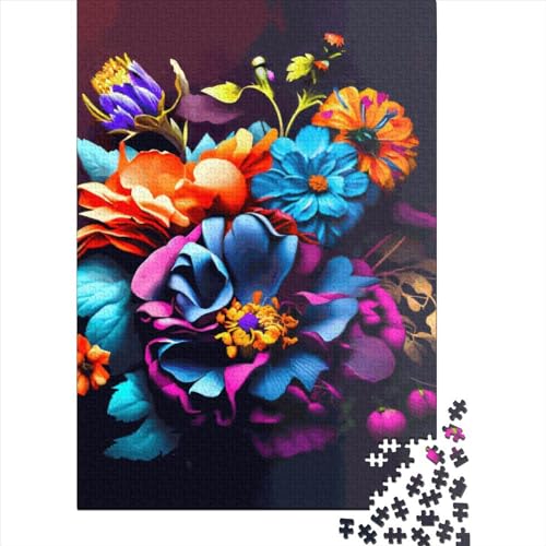 Blumen-Holzpuzzle, 1000 Teile, Puzzle für Kinder, Lernspiel, Herausforderung, Spielzeug, 1000 Teile (75 x 50 cm) von aaaaab