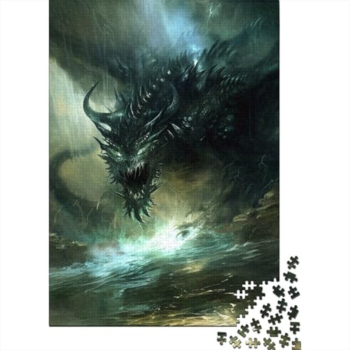 Böser Drache, Puzzle 1000 Teile für Erwachsene, Puzzle für Erwachsene, 1000-teiliges Puzzle, Lernspiele, 1000 Teile (75 x 50 cm) von aaaaab