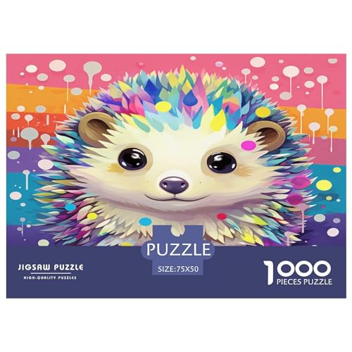 Bunte Igel-Puzzles für Erwachsene und Jugendliche. Puzzles für Erwachsene, Puzzle-Geschenke, 1000 Teile (75 x 50 cm) von aaaaab