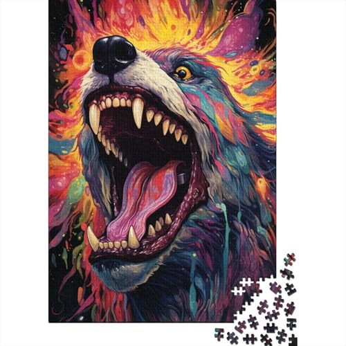 Bunter Wilder Rottweiler-Hund3 Kreative quadratische Puzzles für Kinder Holzbretter Puzzles Puzzles für Kindergeschenke (75 x 50 cm) von aaaaab