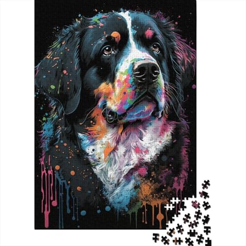 Buntes Kunst-Puzzle mit tibetischem Mastiff, 500 Teile, Puzzle für Erwachsene, Denkspiel, Puzzle-Spielzeug für Erwachsene, 500 Stück (52 x 38 cm) von aaaaab