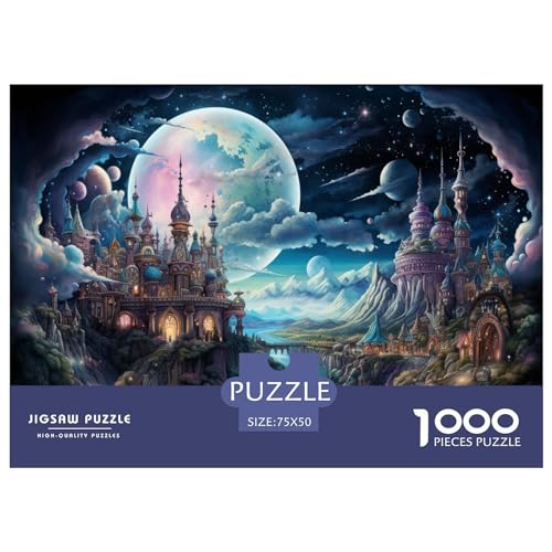 Burgen-Puzzle 1000 Teile, Holzpuzzles, Holzpuzzles für Erwachsene, Puzzles, nachhaltiges Puzzle für Erwachsene | Spiele 1000 Teile (75 x 50 cm) von aaaaab