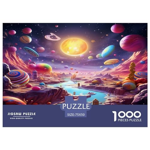 Candyland-Puzzle mit 1000 Teilen, Puzzle für Erwachsene, Lernspiel, Herausforderungsspielzeug, 1000 Teile (75 x 50 cm) von aaaaab