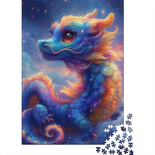 Cartoon-Drache-Puzzle-Spielzeug, Lernspiel, Premium-Karton-Puzzle für Erwachsene und Kinder, Ostergeschenk, 70 x 50 cm/1000 Teile von aaaaab