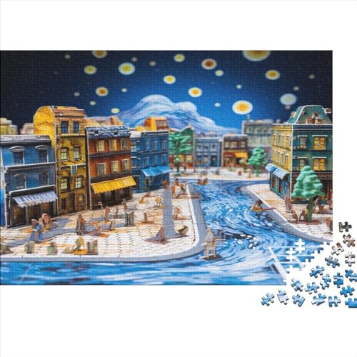 City_Street Puzzles 300 Teile, Holzpuzzles, Puzzles 300 Teile, Lernspielzeug, 300 Stück (40 x 28 cm) von aaaaab