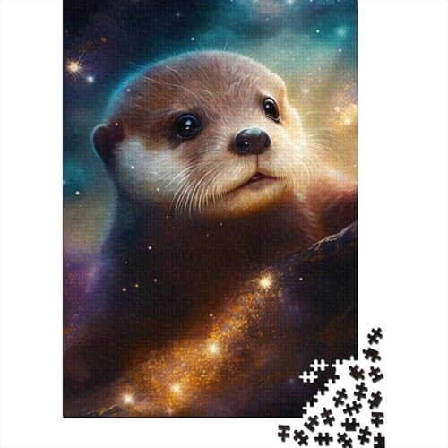 Cosmic Otter Puzzle, präzises ineinander greifendes rechteckiges Papierpuzzle für Erwachsene und Kinder, einzigartiges Geschenk, 38 x 26 cm/1000 Teile von aaaaab