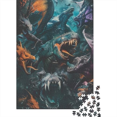 Dinosaurier-Welt-Puzzle-Spielzeug, Lernspiel, Premium-Karton-Puzzle für Erwachsene und Kinder, Ostergeschenk, 38 x 26 cm, 1000 Teile von aaaaab