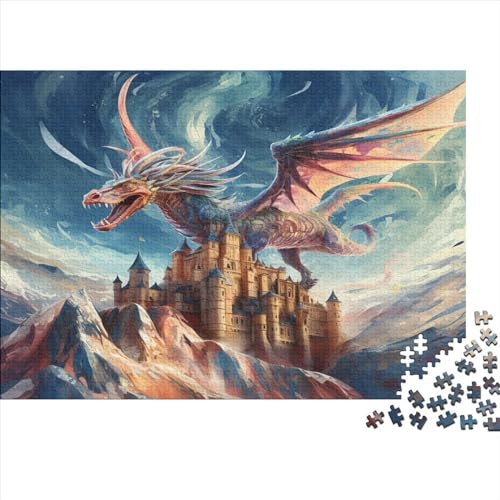 Dragon_flying Puzzles 300 Teile, Holzpuzzles für Teenager-Geschenke, Denksport-Puzzle 300 Stück (40 x 28 cm) von aaaaab