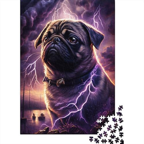 Dream Pug Dog Puzzle 1000 Holzpuzzles Geschenke für Kinder und Geschenke Puzzles Familienspiel Spielzeug 1000 Teile (75x50cm) von aaaaab