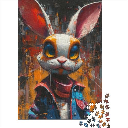 Evil Bunny Puzzle Relax Challenge Spielzeug Papier Rechteckiges Puzzle für Jungen oder Mädchen Vatertagsgeschenke 70x50cm/1000 Teile von aaaaab