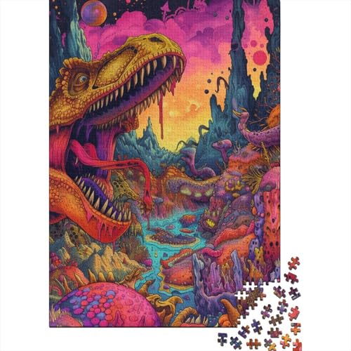 Fantasiewelt der Dinosaurier, 1000-teiliges Puzzle, Fantasiewelt der Dinosaurier, Puzzle für Kinder, kreative Holzbrettpuzzles, tolles Geschenk für Kinder (75 x 50 cm) von aaaaab