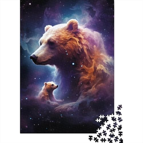 Fantasy Bear 500 Puzzle, Holzpuzzle für Jugendliche und Erwachsene, kreatives Puzzle, Lernspiel, Puzzles für Familie und Freunde, 500 Teile (52 x 38 cm) von aaaaab