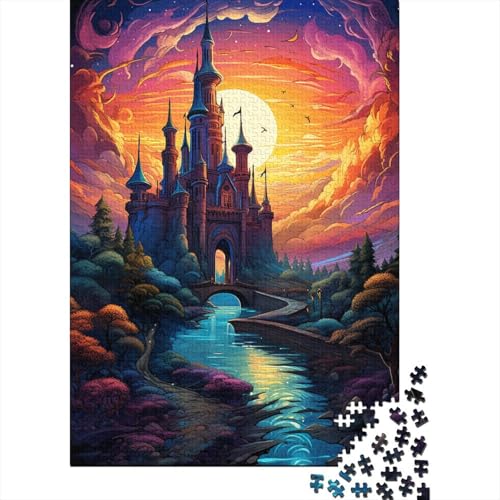 Farbenfrohes Fantasieschloss, 300-teiliges Puzzle für Kinder, Familie und Freunde, Puzzlespielzeug, Puzzles zum Stressabbau, (40 x 28 cm) von aaaaab