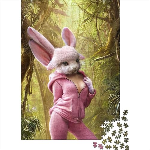 Fashion Bunny 500-teiliges Puzzle für Erwachsene, Familie und Freunde, Puzzle-Spielzeug, Puzzles, Lernspiele, Stressabbau-Puzzles, Festivalgeschenke, 500 Stück (52 x 38 cm) von aaaaab