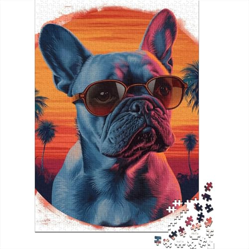 Französische Bulldogge Puzzle für Erwachsene und Jugendliche, 1000 Teile. Puzzle für Erwachsene für Familienspaß & Spieleabend. 1000 Teile (75 x 50 cm) von aaaaab