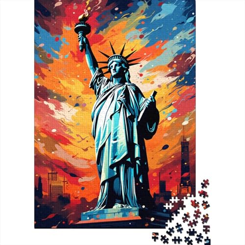 Freiheitsstatue Puzzle 300 Teile für Kinder, kreatives Holzpuzzle, Lernspiel, 300-teiliges Puzzle für Heimdekoration und Geschenke (40 x 28 cm) von aaaaab