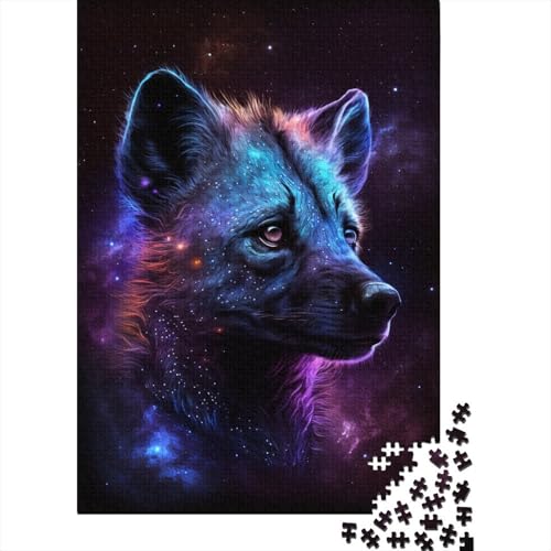 Galaxy African Hyena Child 1000-teiliges Puzzle für Erwachsene, kreatives rechteckiges Puzzle, Gehirntraining, Herausforderungsspiel, Geschenk, 1000 Stück (75 x 50 cm) von aaaaab