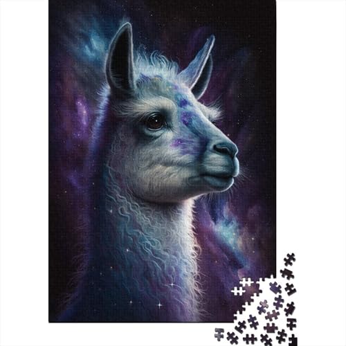 Galaxy Alpaca Space 1000-teiliges Puzzle für Erwachsene, Holzbrett-Puzzle, Spielzeug, Lernspiel, 1000 Teile (75 x 50 cm) von aaaaab