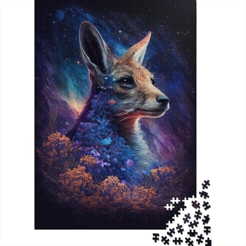 Galaxy Animal Kangaroo Puzzles für Erwachsene, 1000-teiliges Puzzle für Erwachsene, Kinderpuzzle, lustiges Dekomprimierungsspiel, 1000 Teile (75 x 50 cm) von aaaaab