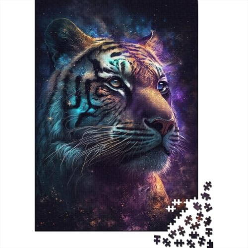 Galaxy Animal Tiger 500-teiliges Puzzle für Erwachsene, kreatives rechteckiges Puzzle, Kinderpuzzle, Puzzle, Geschenk für Freunde und Familie, 500 Teile (52 x 38 cm) von aaaaab