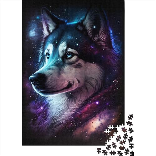 Galaxy Art Husky Puzzle 500 Teile Puzzle für Erwachsene, Denkspiel, Puzzlespielzeug für Erwachsene, 500 Stück (52 x 38 cm) von aaaaab