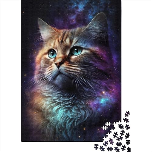 Galaxy Cat Puzzle für Erwachsene 1000, klassisches Puzzle, entspannendes Puzzlespiel für Kinder, Denksportaufgabe, 1000 Teile (75 x 50 cm) von aaaaab