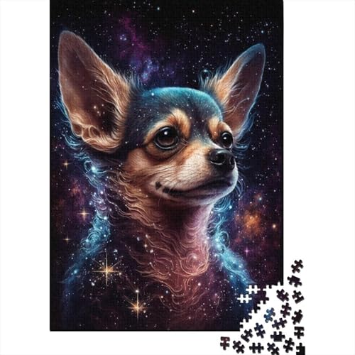 Galaxy Chihuahua Puzzle 1000 Teile Puzzle für Erwachsene, Denkspiel, Puzzlespielzeug für Erwachsene, 1000 Stück (75 x 50 cm) von aaaaab