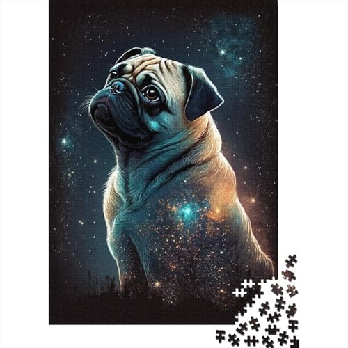 Galaxy Colour Pug Puzzles 1000 Teile Holzpuzzles Familie Heiligabendgeschenke 1000 Teile (75 x 50 cm) von aaaaab