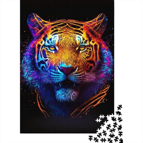 Galaxy Fantasy Tiger Puzzle 1000 Teile Puzzle für Erwachsene, Denkspiel, Puzzlespielzeug für Erwachsene, 1000 Stück (75 x 50 cm) von aaaaab