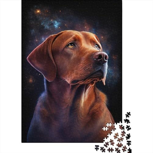 Galaxy Labrador 1000-teiliges Puzzle für Erwachsene, Holzbrett-Puzzle, Spielzeug, Lernspiel, 1000 Teile (75 x 50 cm) von aaaaab