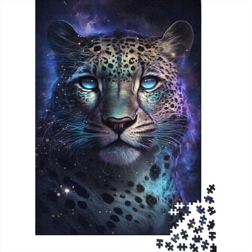 Galaxy Leopard Puzzle 300 Teile Puzzlespiel für Kinder und Holzpuzzle Lernspielzeug Exquisite 300 Teile (40x28cm) von aaaaab