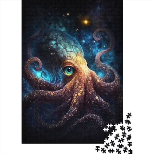 Galaxy Octopus 1000-teiliges Puzzle für Erwachsene, Holzbrett-Puzzle, Spielzeug, Lernspiel, 1000 Teile (75 x 50 cm) von aaaaab