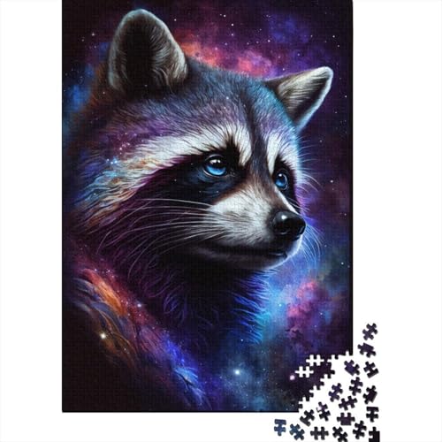 Galaxy Raccoon Puzzle 500 Teile Puzzle für Erwachsene, Denkspiel, Puzzlespielzeug für Erwachsene, 500 Stück (52 x 38 cm) von aaaaab