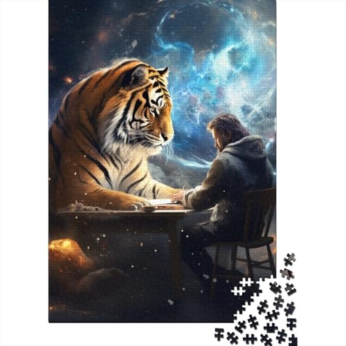 Galaxy Tiger Piano 500-teiliges Puzzle für Erwachsene, Familie und Freunde, Puzzle-Spielzeug, Puzzle, Lernspiele, Stressabbau-Puzzle, Festival-Geschenke, 500 Stück (52 x 38 cm) von aaaaab