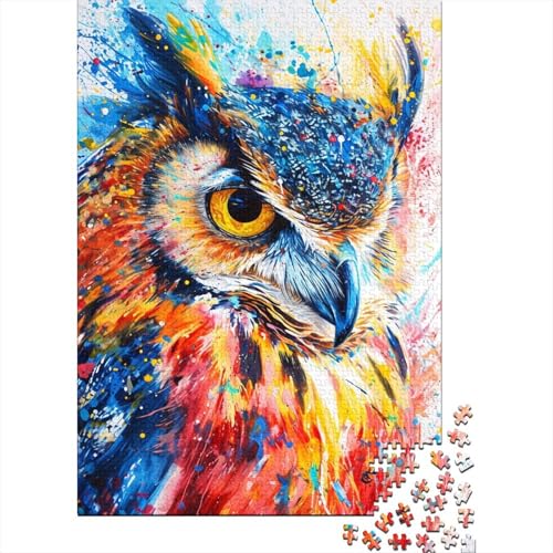 Gemälde Bunte Eulen-Puzzles 500 Teile Puzzle für Erwachsene Denkspiel Puzzle-Spielzeug für Erwachsene 500 Teile (52 x 38 cm) von aaaaab