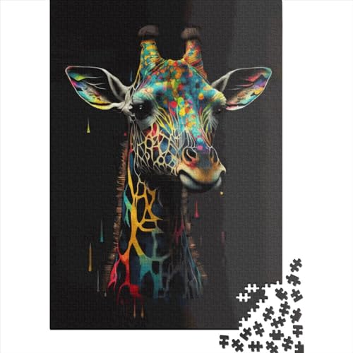 Giraffen, farbenfrohes 1000-Teile-Puzzle für Kinder und Teenager, Teenager, Mann, Frau, Geschenk, 1000 Teile (75 x 50 cm) von aaaaab