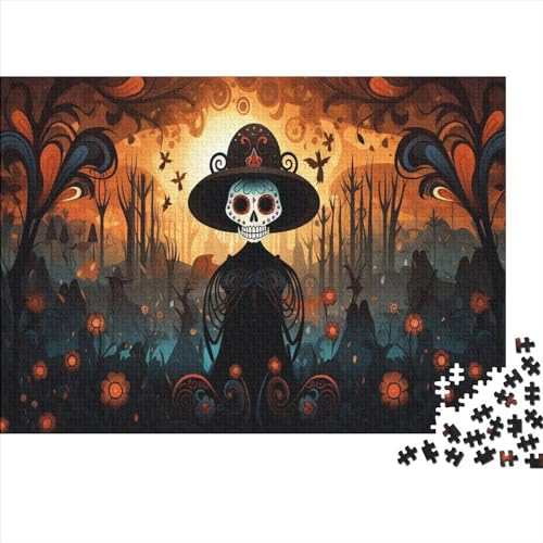 Gothic-Totenkopf-Puzzle, 300 Teile, Holzpuzzles, Holzpuzzles für Erwachsene, Puzzles, nachhaltiges Puzzle für Erwachsene | Spiele 300 Teile (40 x 28 cm) von aaaaab