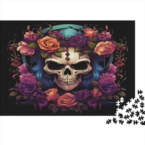 Gothic-Totenkopf-Puzzle, 500 Teile, Holzpuzzle, Holzpuzzle für Erwachsene, Puzzle, nachhaltiges Puzzle für Erwachsene | Spiele 500 Stück (52 x 38 cm) von aaaaab