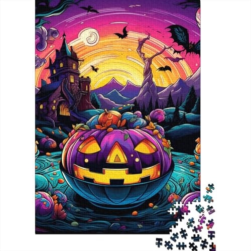 Halloween-Kürbis-Puzzle für Erwachsene und Jugendliche, 300 Teile, Puzzles für Teenager, Geschenke, Spielspielzeug für Erwachsene, 300 Teile (40 x 28 cm) von aaaaab