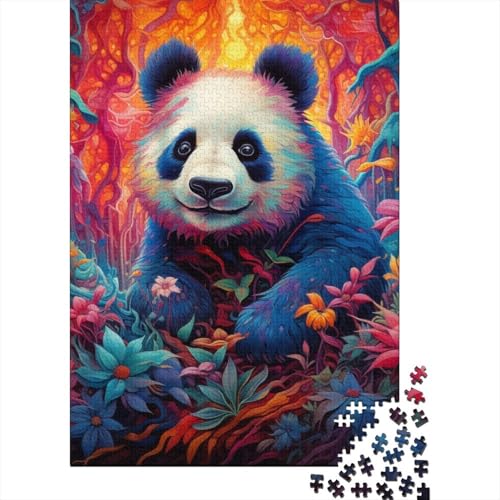 Holzpuzzle für Erwachsene, 1000 Teile, Puzzle, buntes Kunst-Panda-Puzzle, Teenager-Puzzle, Freizeit-Kreativspiele, Spielzeug, Puzzle 1000 Teile (75 x 50 cm) von aaaaab